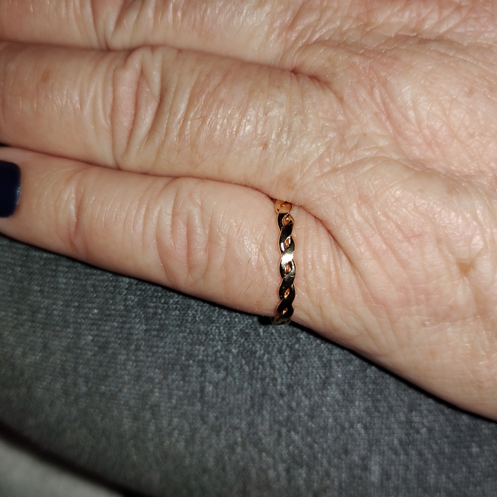 Elegant Gold-Tone Braided Ring